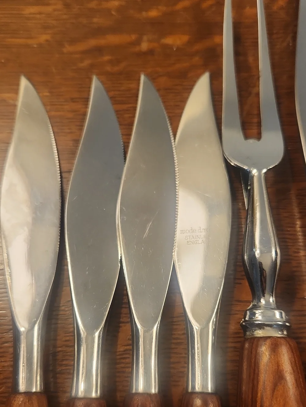 Vintage MCM Mode Danish Sheffield England Steak Knife & Carving Set Stainless